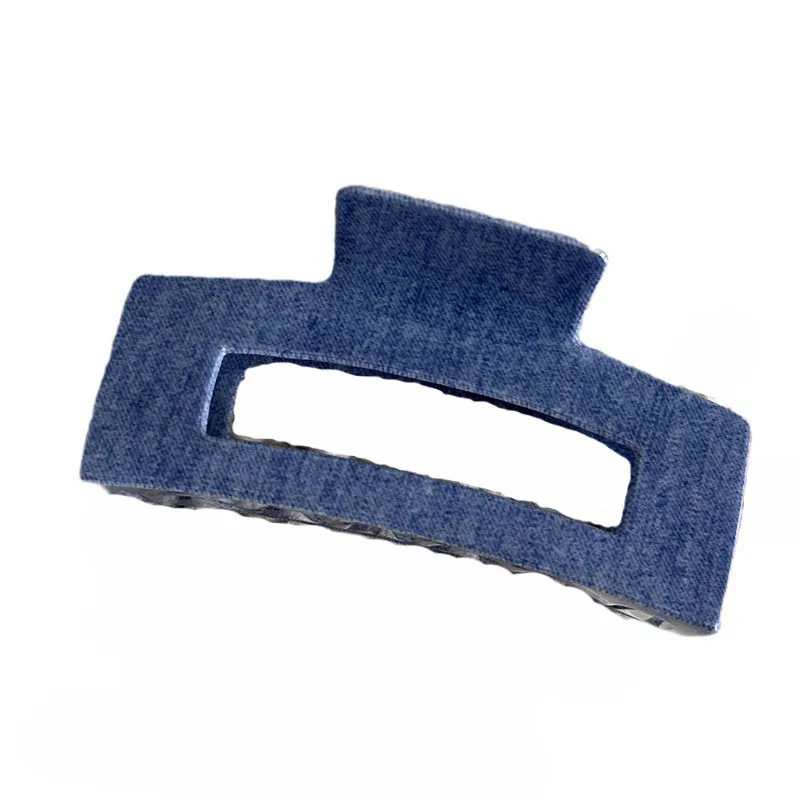 NEW Women Denim Blue Acetate Hair Claws Barrettes Hairpins Large Ponytail Hair Clips Girls Hair Accessories Shark Clip Hairgrip