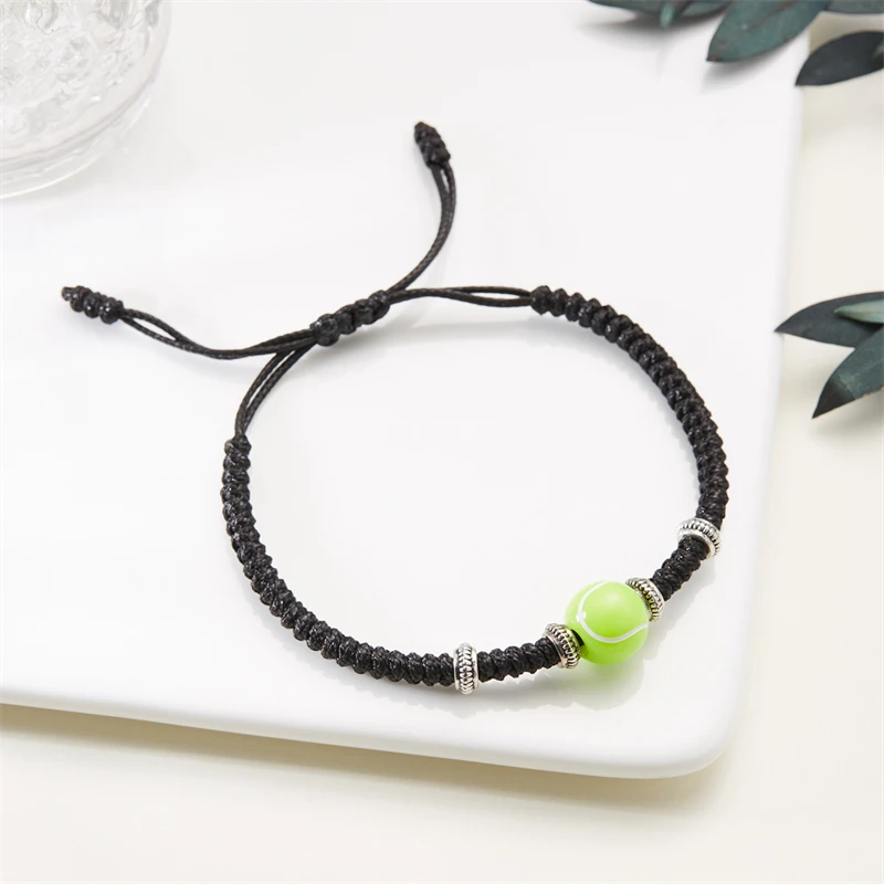 Newest Football Volleyball Basketball Baseball Bracelet For Women Woven Rope Tennis Rugby Bracelet Sports Jewelry