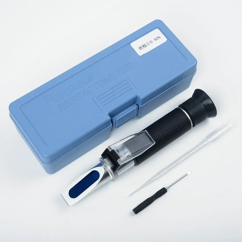 Alcohol Refractometer Beer Concentration Meter Tester 0-80% Range Portable