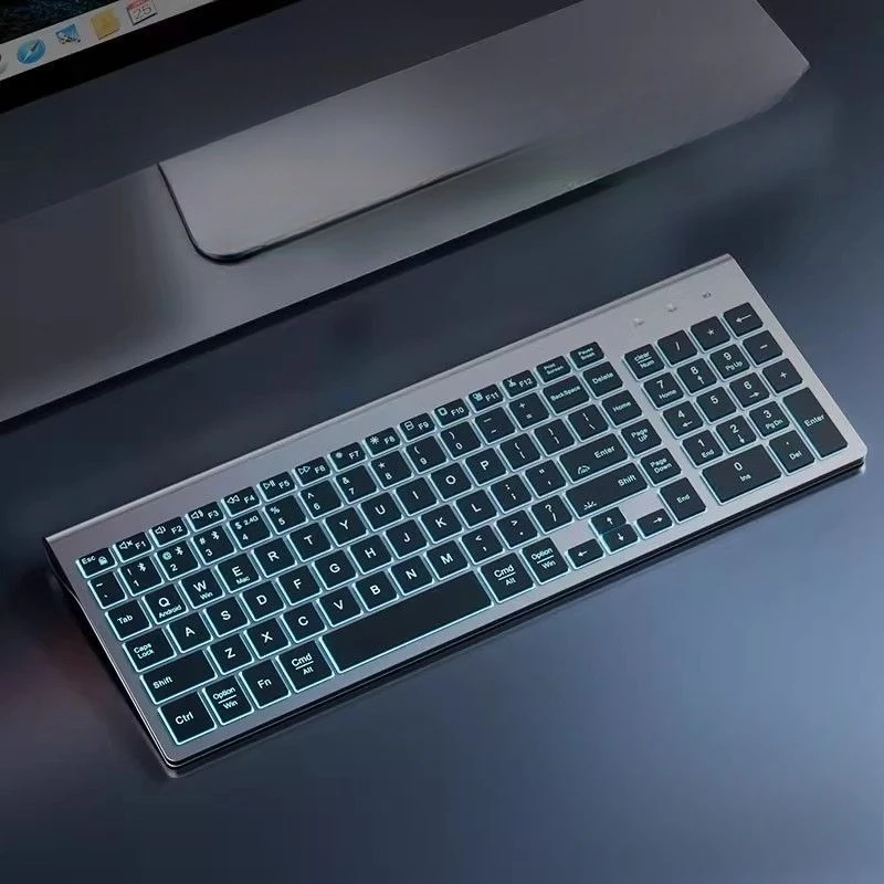 

Luminous wireless bluetooth keyboard and mouse set, external charging model, silent.