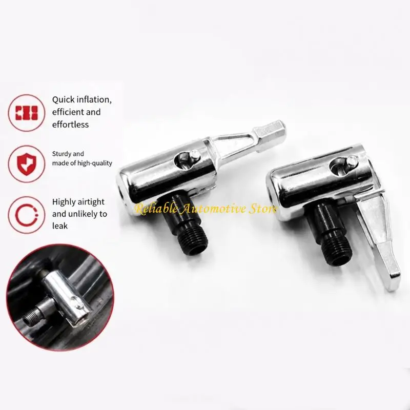 M68B Pressure Check Tire Inflator Adapter Fitting with Metal Lock Grip and Threaded Hose End for Regular Inflation Use for Bikes