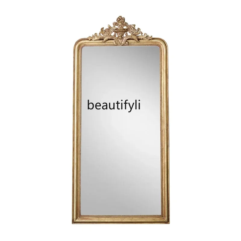 

smt03 ss03 European bedroom mirror, French dressing, wall hanging, French full body, retro carved home floor mirror