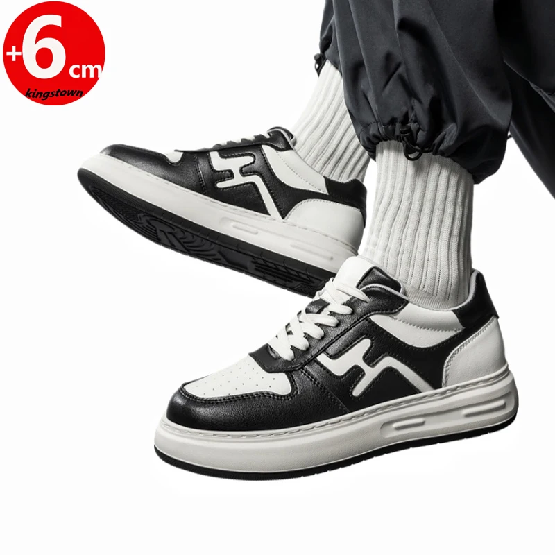 6CM Hidden Height Increase Insole Men's Chunky Lift Sneakers Elevator Shoes Size 37-45
