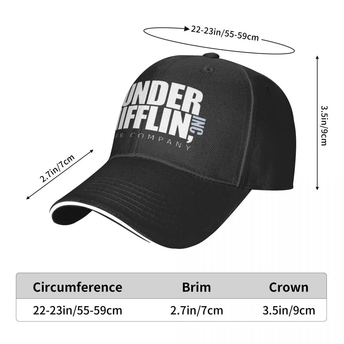 Dunder Mifflin Logo 843 Caps Women Hat Men's Caps Baseball Cap Women's Baseball Cap Man Hat Baseball Cap