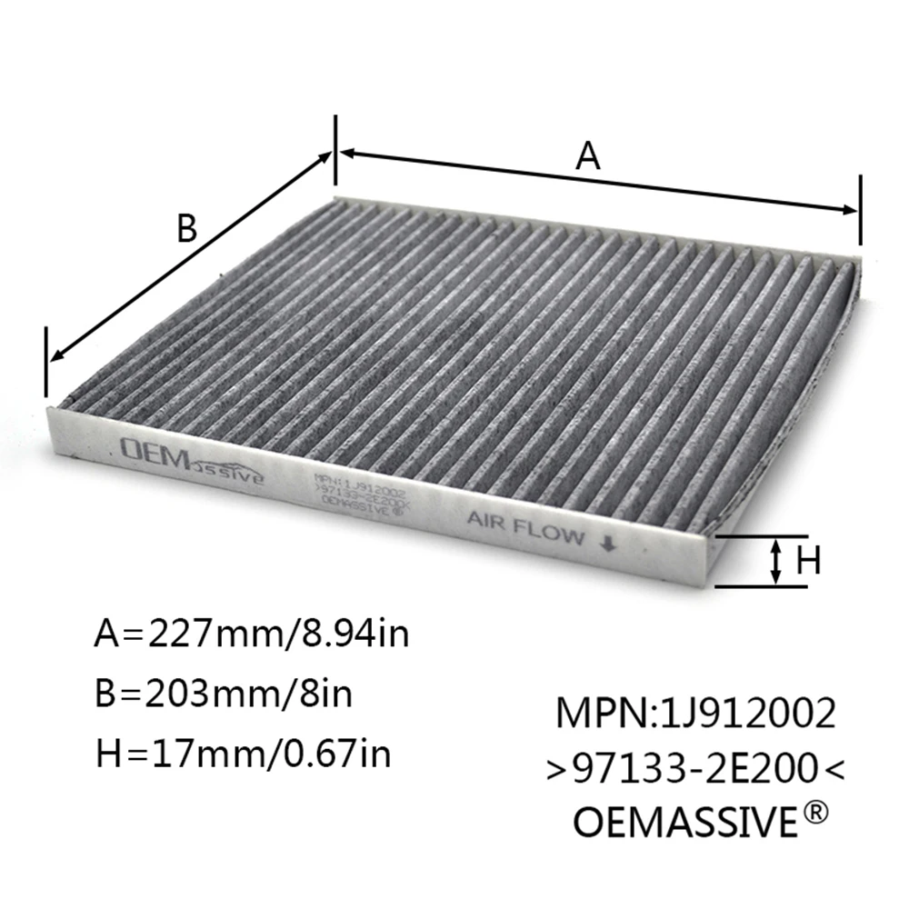 Car Cabin Air Filter Activated Carbon For Hyundai Accent Tucson Veloster Kia Forte Sportage 97133-2E200 97133-2E210 08790-2E200