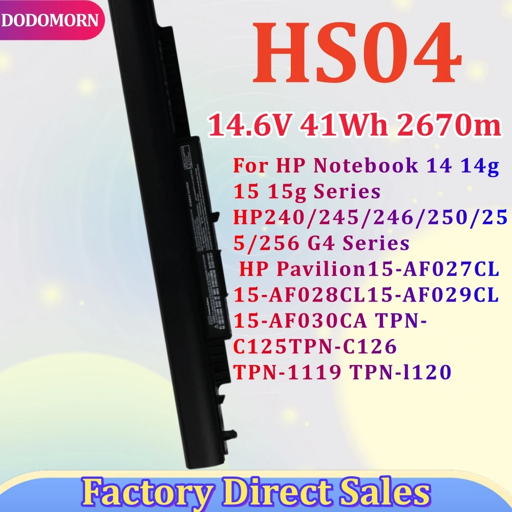 Nueva batería para portátil HS04 HS03 para HP 240 G4 G5 250 G4 G5 340 G3 HSTNN-LB6U HSTNN-LB6V 807956-001 807957-001 series 14-ac 15-ac
