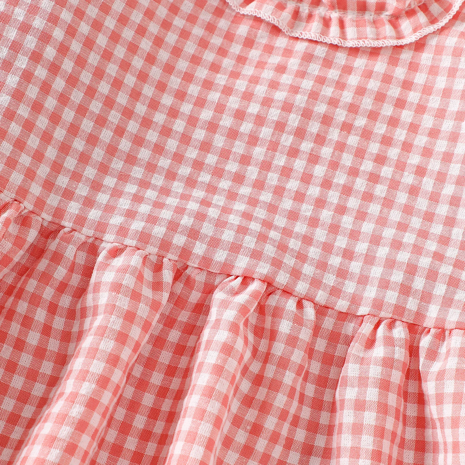 2025 Herfst pasgeboren babymeisjessets Vintage gingham geruite ruches met lange mouwen, top en broek, tweedelige set