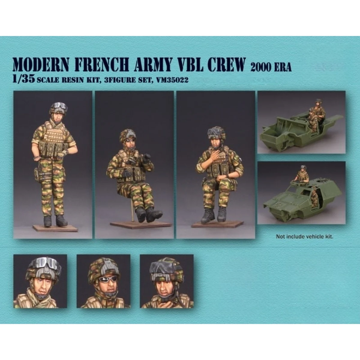 

1/35 resin unpainted model kit, military theme, modern French Army VBL crew (3 people) unassembled and unpainted GK, 1530R