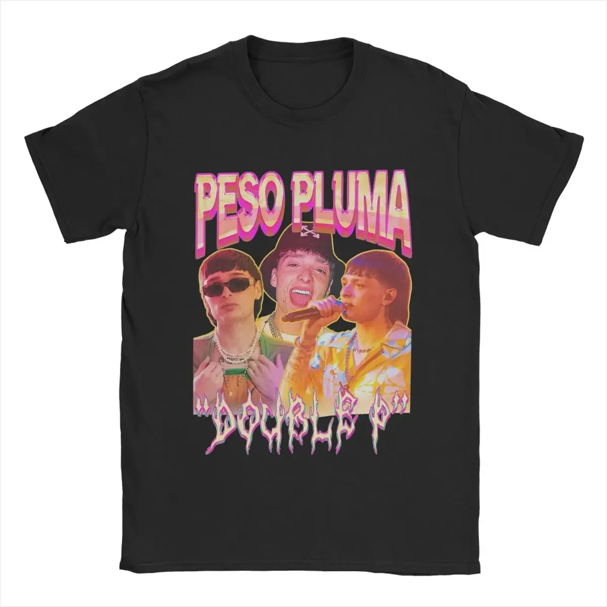 Casual Peso Pluma Doble P T-Shirts Men O Neck 100% Cotton T Shirts Short Sleeve Tees Tops Oversized Graphic Tee Shirt