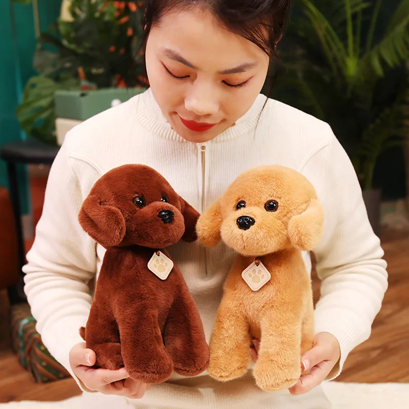 Simulation 25cm Puppy Poodle Plushie Doll Soft Stuffed Real Life Fluffy Animal Dog Plush Toys for Kids Gifts Home Decor