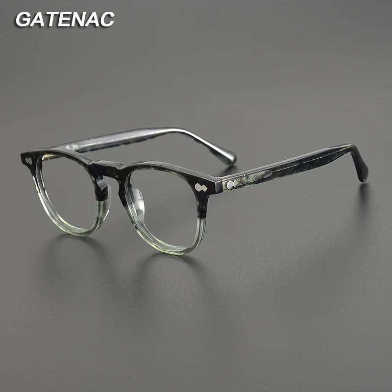 

Gatenac Vintage Designer Acetate Glasses Frame Men Women Retro Prescription Myopia Optical Eyeglasses Frame Luxury Brand Eyewear