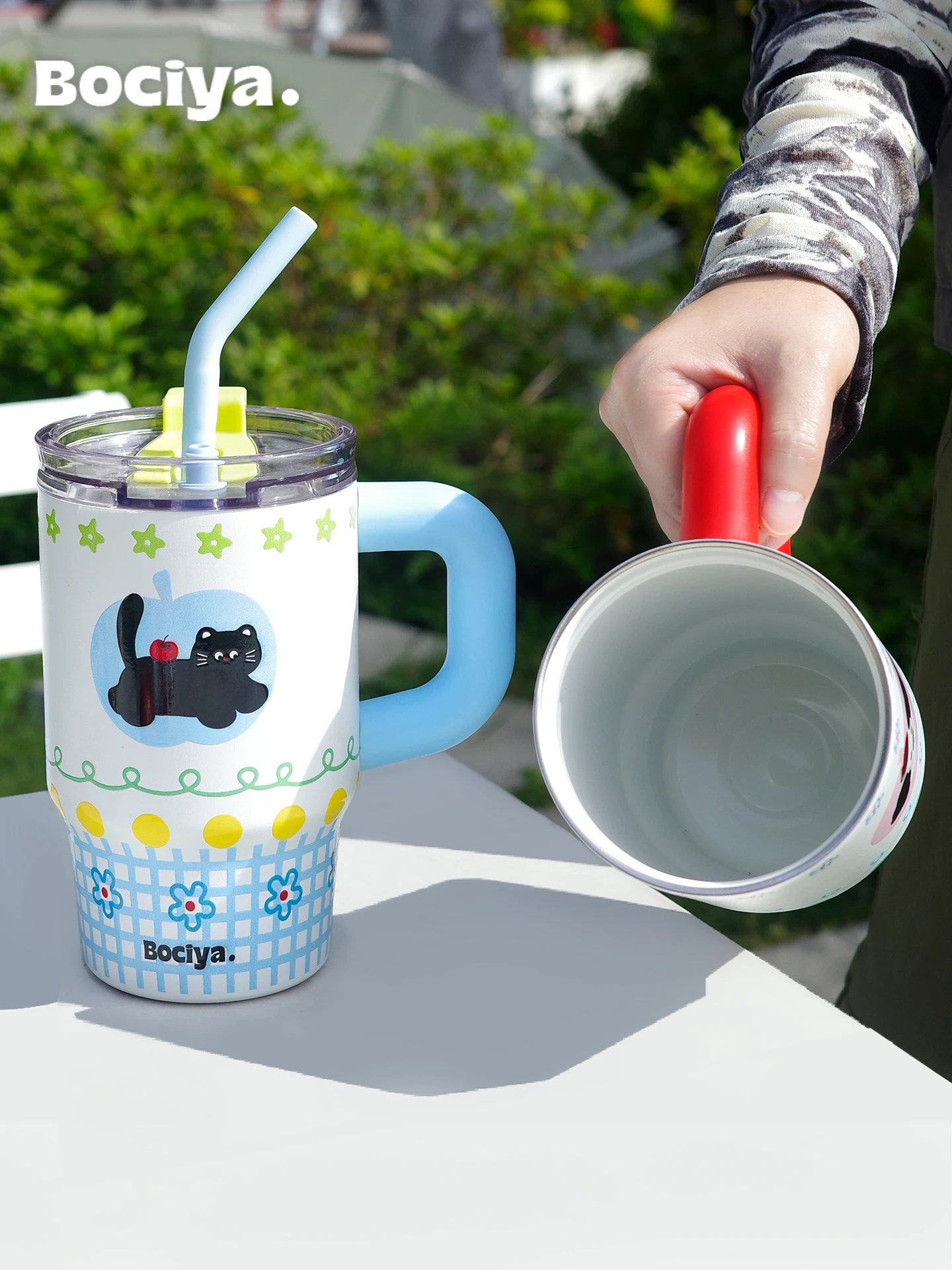 

Bociya большая емкость изолированная чашка для женщин Ice King St Cup портативная бутылка для воды для использования в автомобиле сохранение тепла холодное хранение