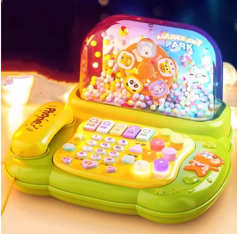 Colorful Toddler Educational Telephone Piano Toy Kids Multifunctional Musical Light Whack-a-Mole Interactive Toy Gift