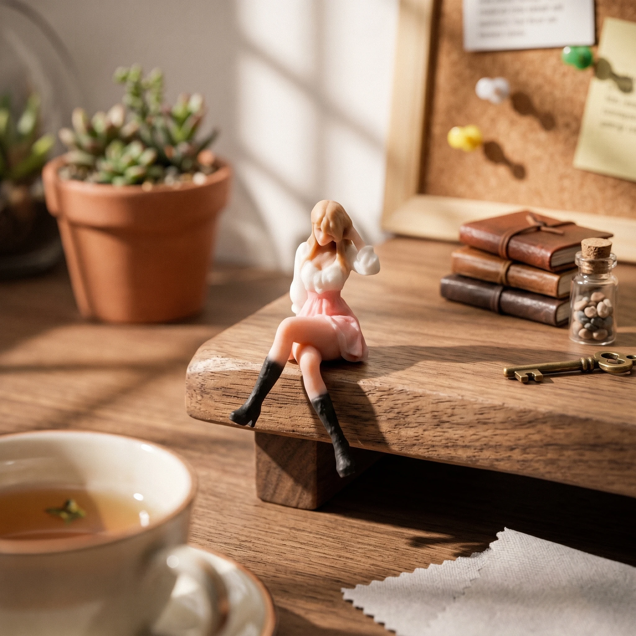 1/64 Scale Figurine Compact Size 1:64 Scale Female Figure Miniature Girl Statue Realistic Details Hand-Painted Resin Mini Figure