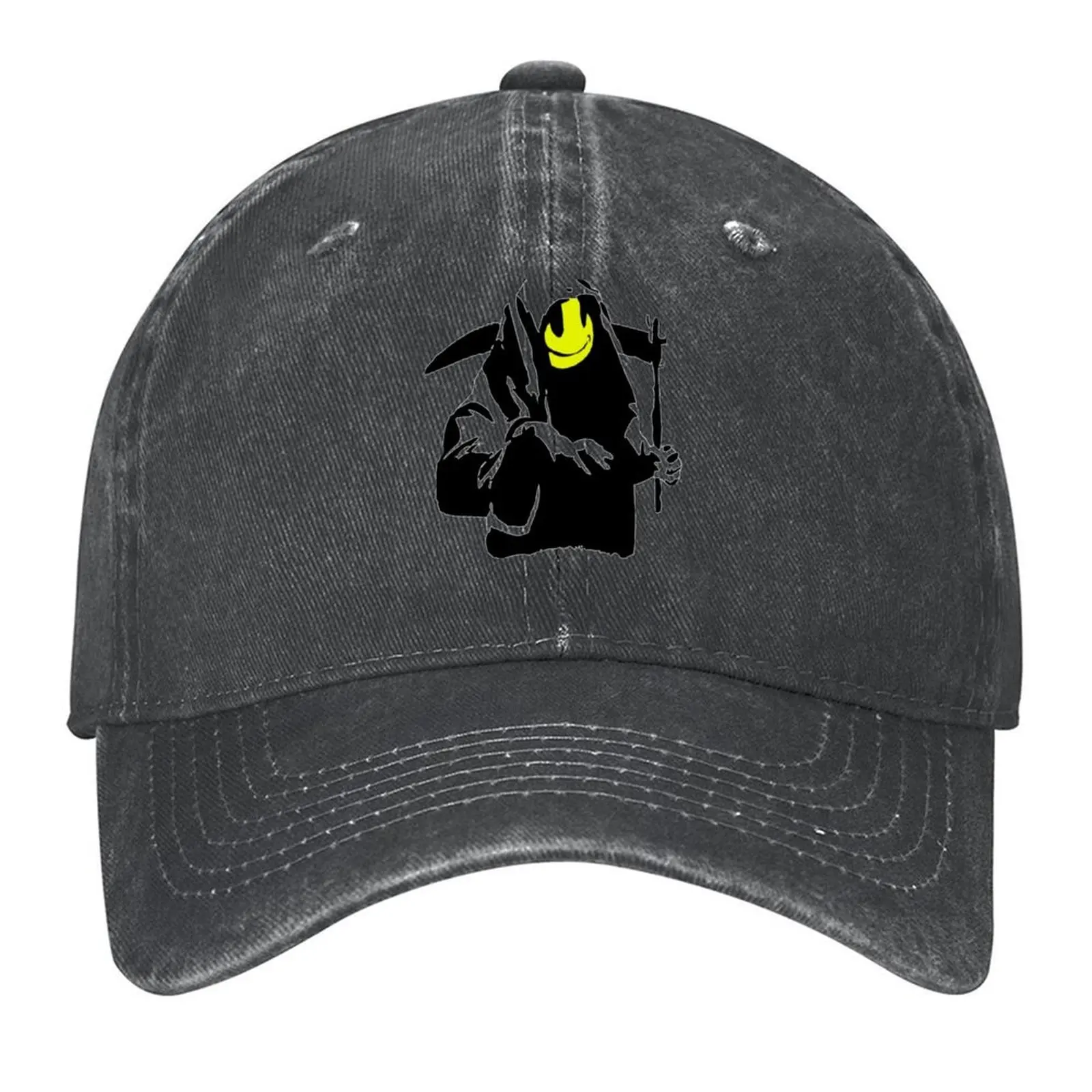 

Banksy Happy Smiling Grim Reaper! Baseball Cap Golf Wear Luxury Man Hat Brand Man cap Female Men's