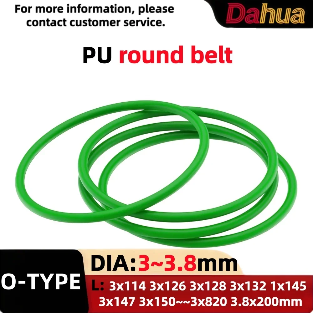Seamless PU Round-Belt 3~3.8mm Anti-Slip Integrated Molding Conveyor Belt For Glass Tempering Furnace Small Packaging Machine