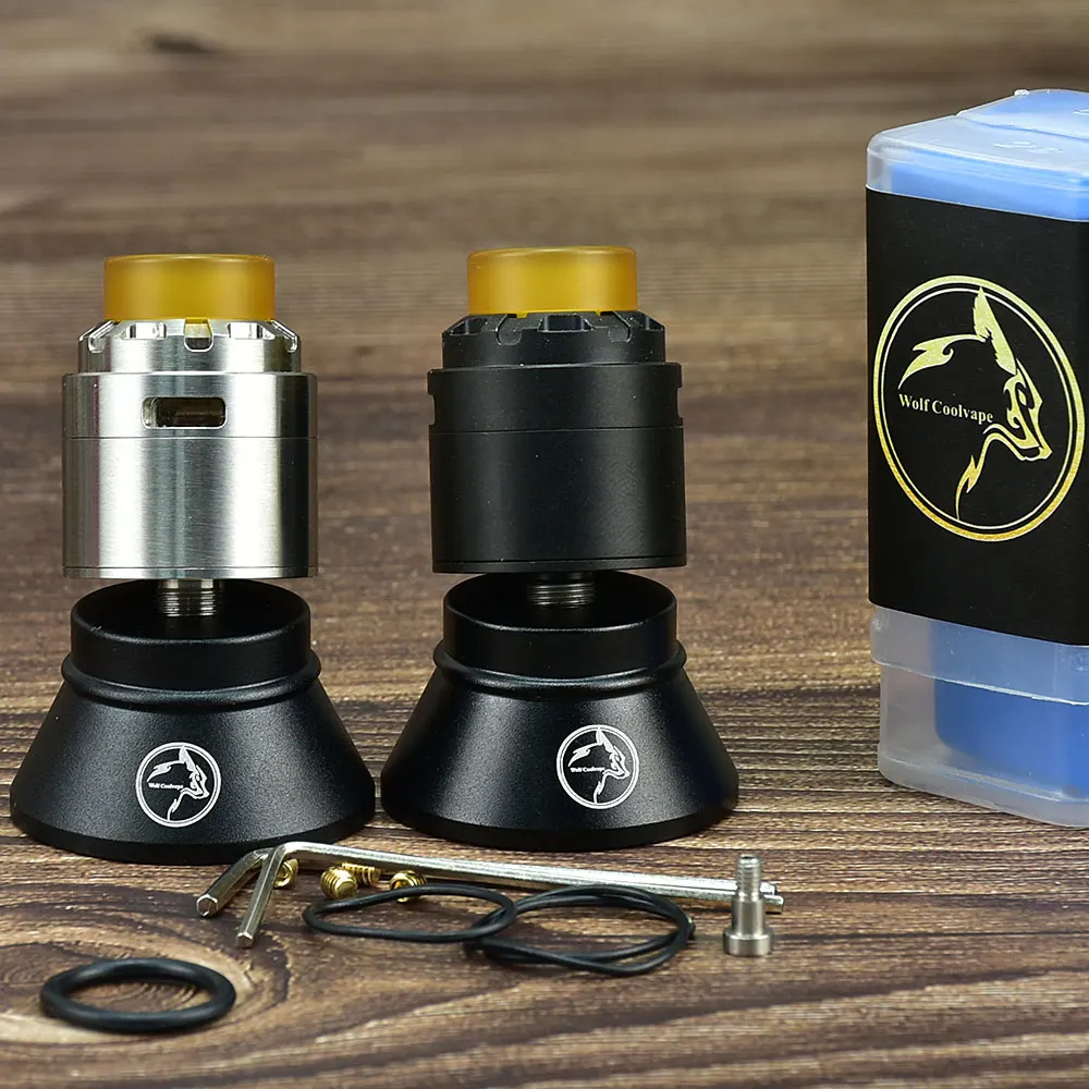 WolfCoolvape vape 1 1 Reload X RDA 304SS 24mm Squonk Pin Vape rda atomizer Rebuildable Tank rda 810 ULTEM Drip Tip atomizer tank