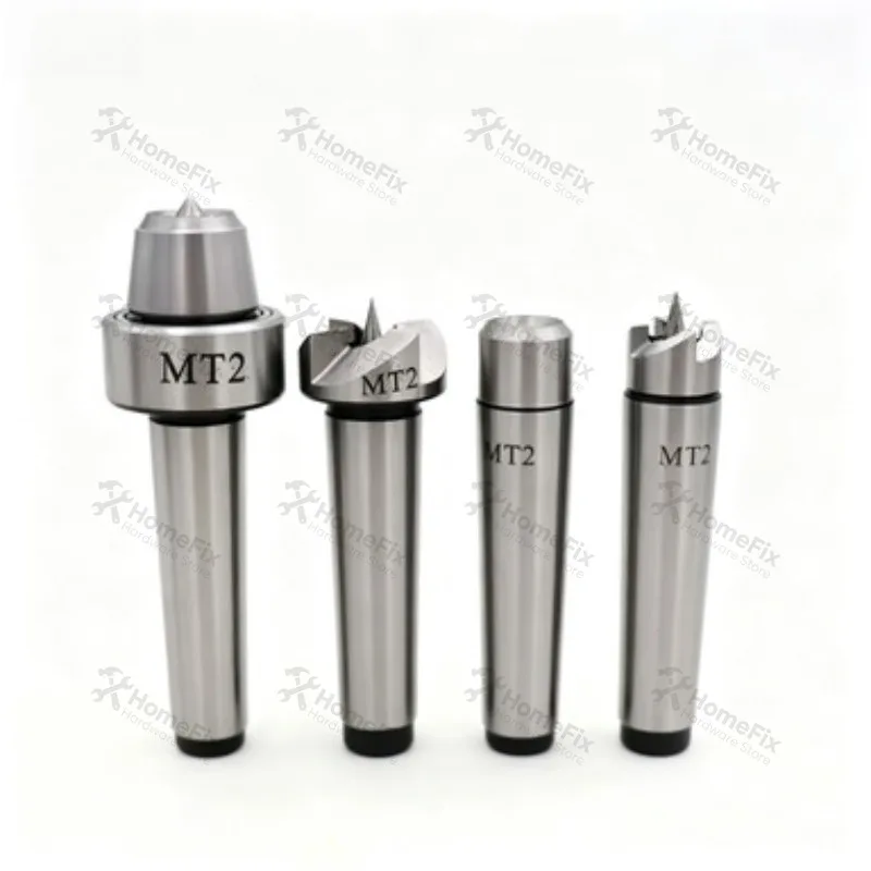 Wood Lathe Live Center 4-Piece Set MT1 MT2 Morse Taper Rotary Turning Top Woodworking Lathe Tailstock Center Tool