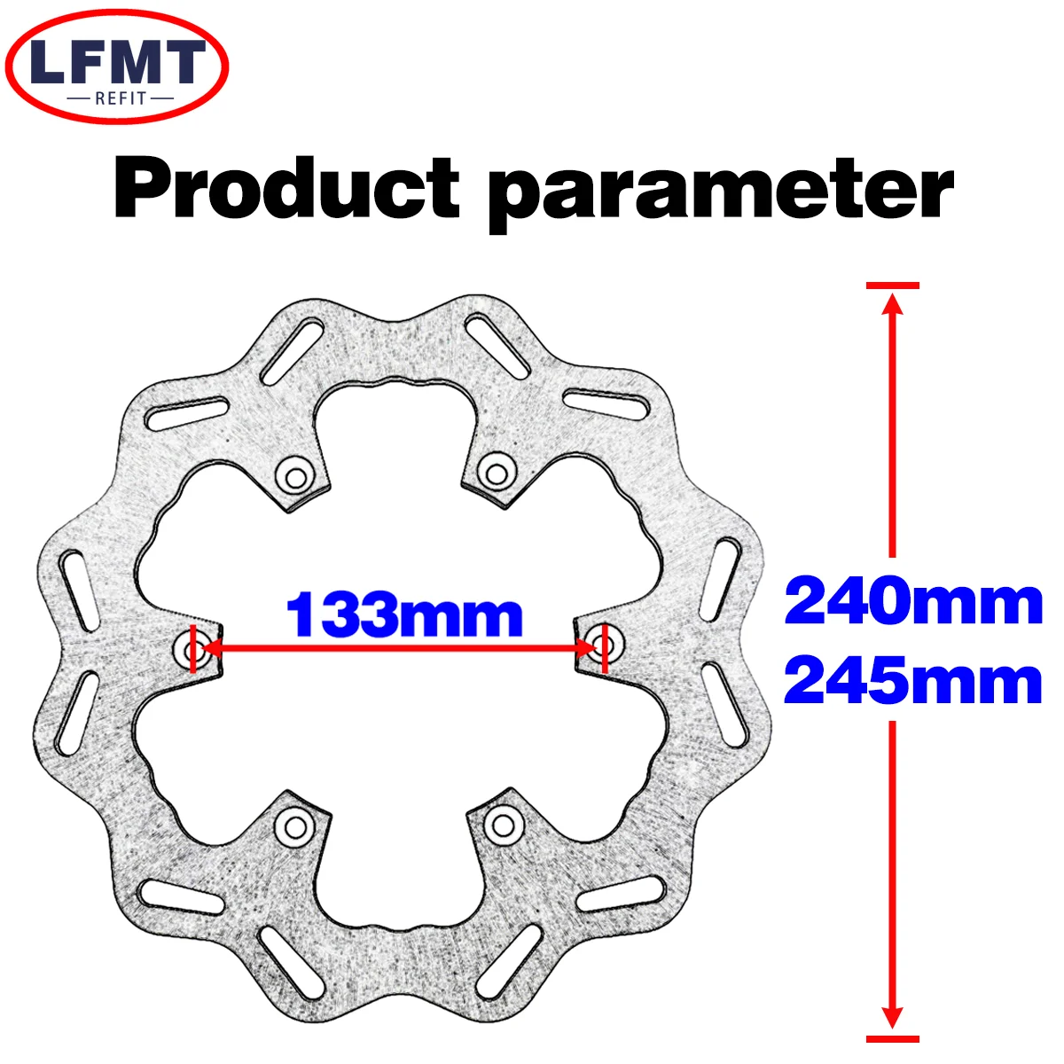 Motorcycle 240MM 245MM Rear Brake Disc Rotor Disk For YAMAHA YZ125 YZ250 YZ250F YZ450F YZ125X YZ250X YZ250FX YZ450FX WR250F MOTO view 3