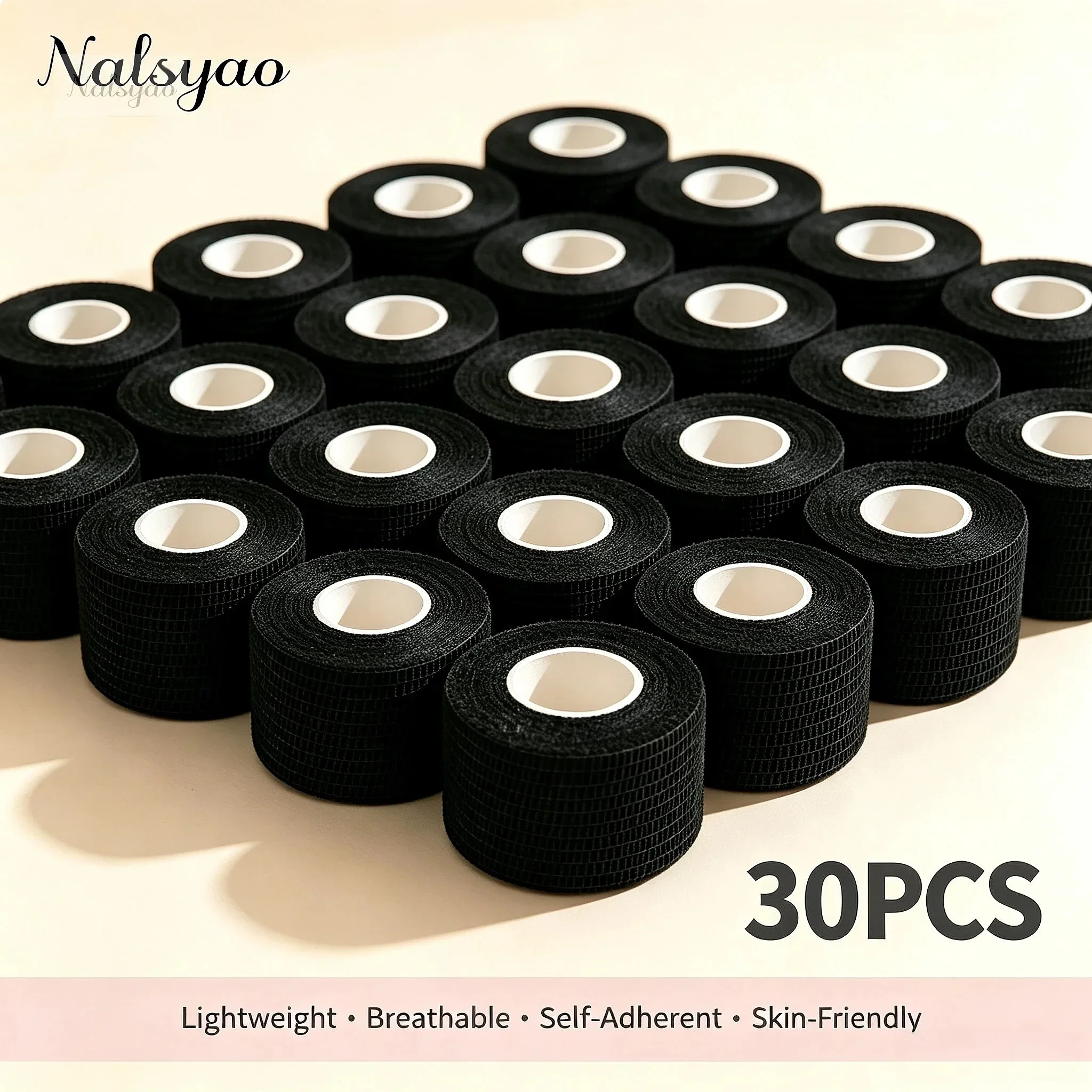 2.5cm Medical Adhesive Bandage Elastic Breathable Sports Tape for Wrist Ankle Finger First Aid Black Wrap