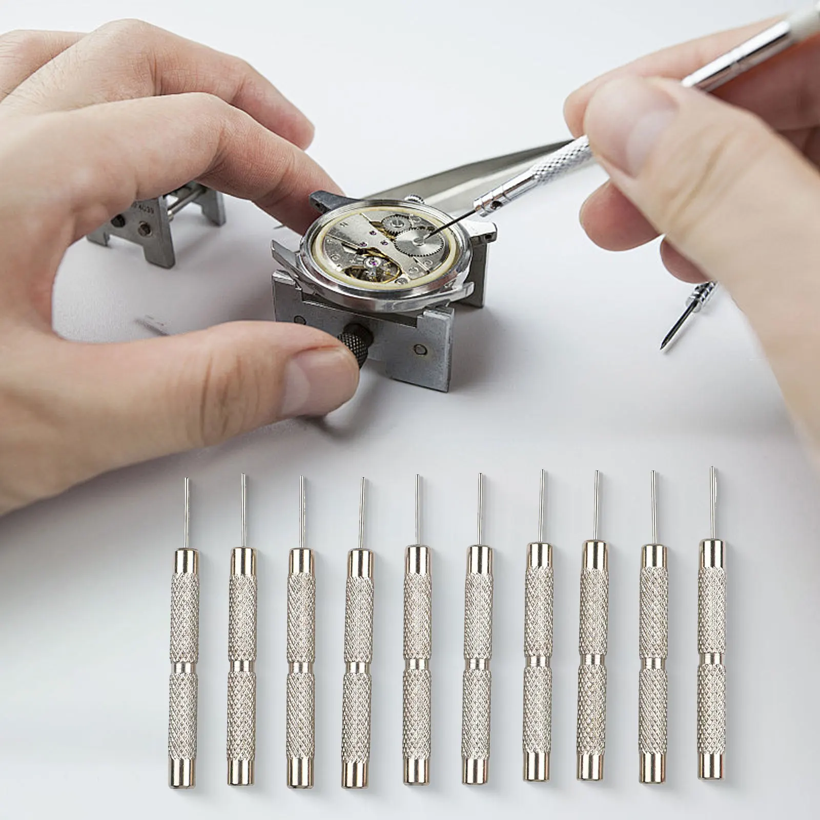 

Дырокол для часов, сменный ремешок, браслет, инструмент для удаления булавок, инструмент для ремонта, пробойники для часов, 20 шт., аксессуары из алюминиевого сплава