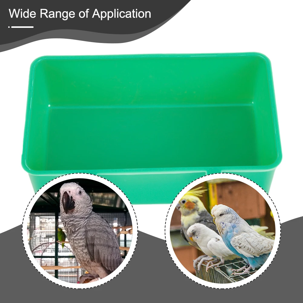 Sittichbadebadewanne aus Kunststoff zum Aufhängen im Käfig für kleine Vögel, einschließlich Papageien, Wellensittichen und Finken, funktioniert auch als Futterschale. – Detail 5