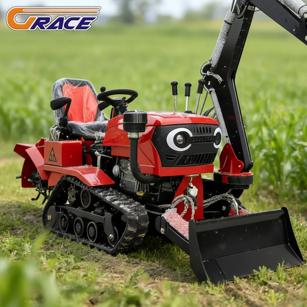 

Multi Functional Crawler Tractor 50HP 75HP With Rotary Tiller Excavator Farm Machinery For Agriculture