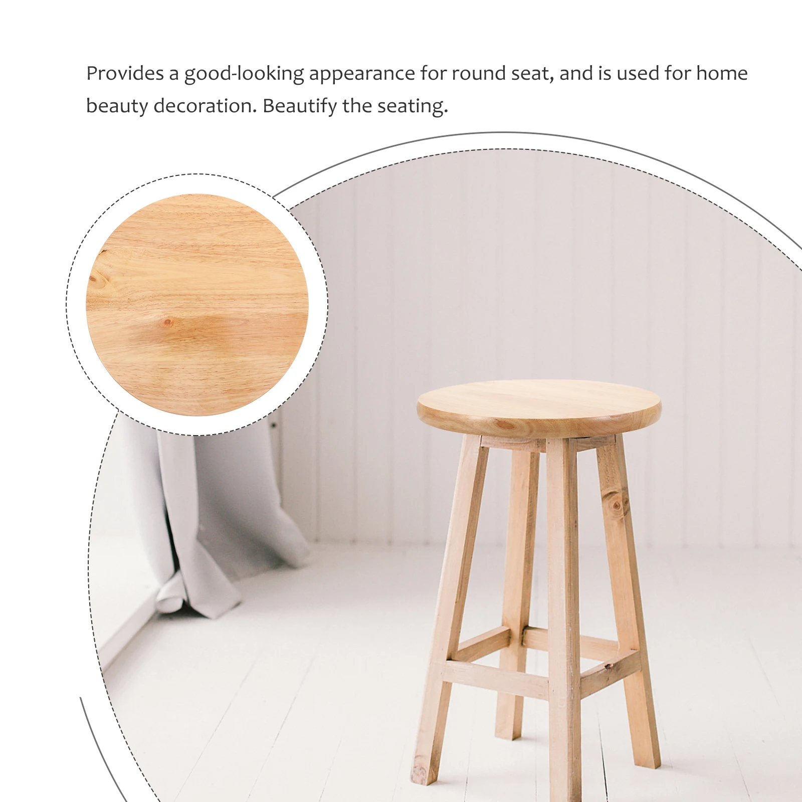 

Solid Wood Round Stool Panel 29.5cm Edge S Replacement Seat Accessories Wooden Chair Top Seats Easy Clean Practical Home