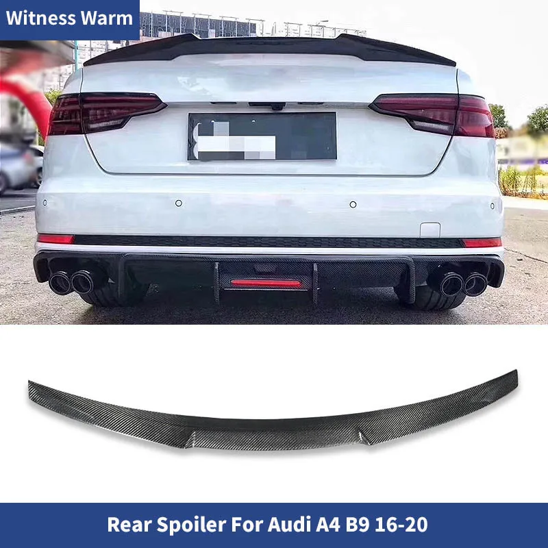 For Audi A4 A4l B9 2016-2019 Carbon Fiber Rear Wing Trunk Lip Spoiler Car Body Kit