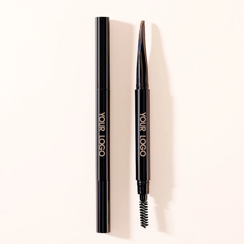 Crayon à sourcils à Double tête avec Logo personnalisé, marque privée, 5 couleurs, résistant à la sueur, naturel, imperméable, maquillage longue durée, sans cruauté