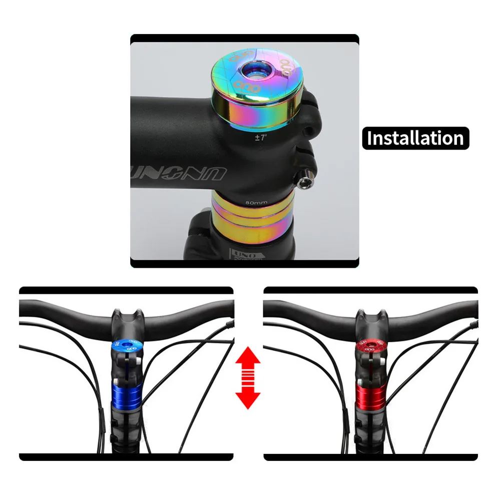 MTB Bicycle Stem Top Cap Front Fork Ring Spacer 28.6mm/2mm/5mm/10mm Bike Headset Cover Headset Spacers Kit Bike Accessory