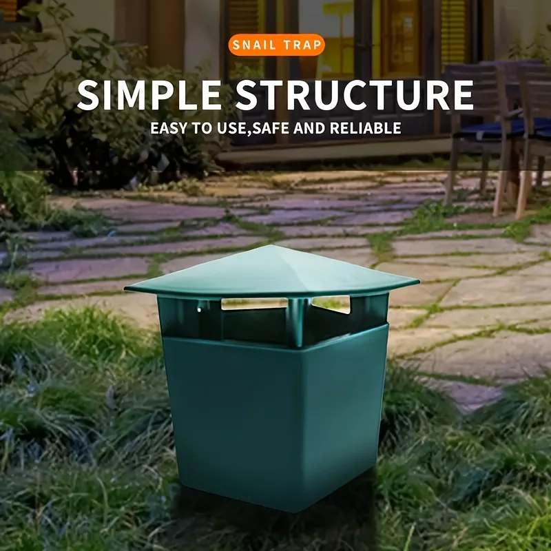 Durable Snail & Slug Trap Box, Anti-Corrosion for Indoor/Outdoor, Protects Garden Plants, No Electricity, Sturdy Plastic