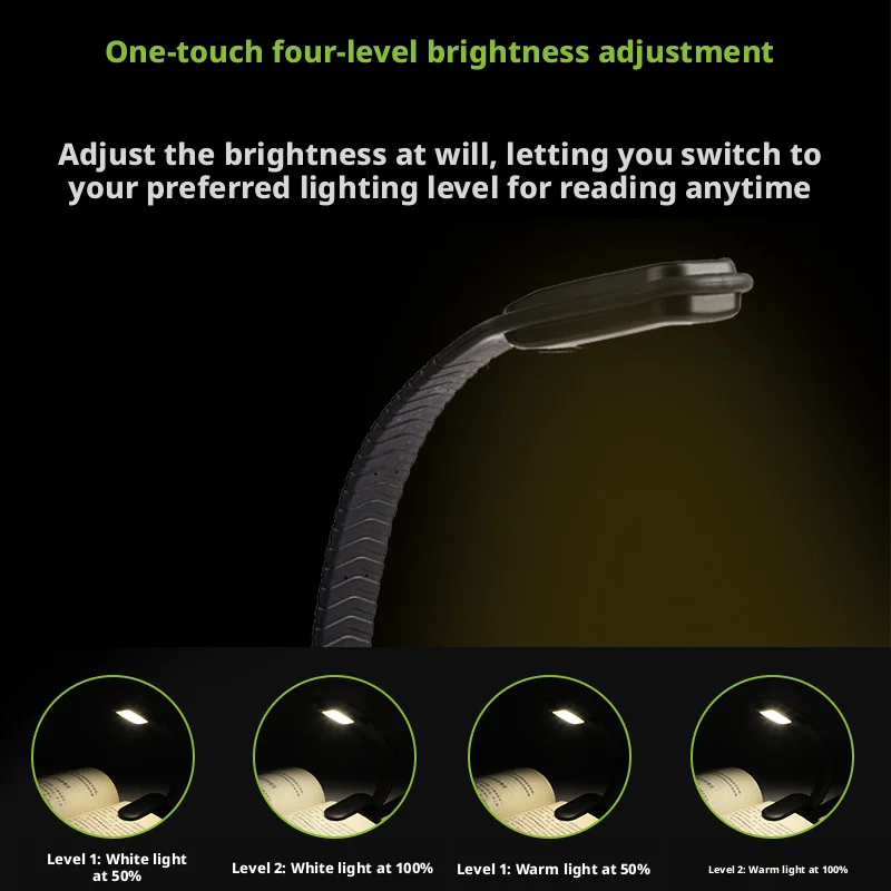 SHINEKNOT USB-Powered Book Light Magnetic Clip LED Tablet Reading Light Featuring Adjustable Warm Cool White Light Settings