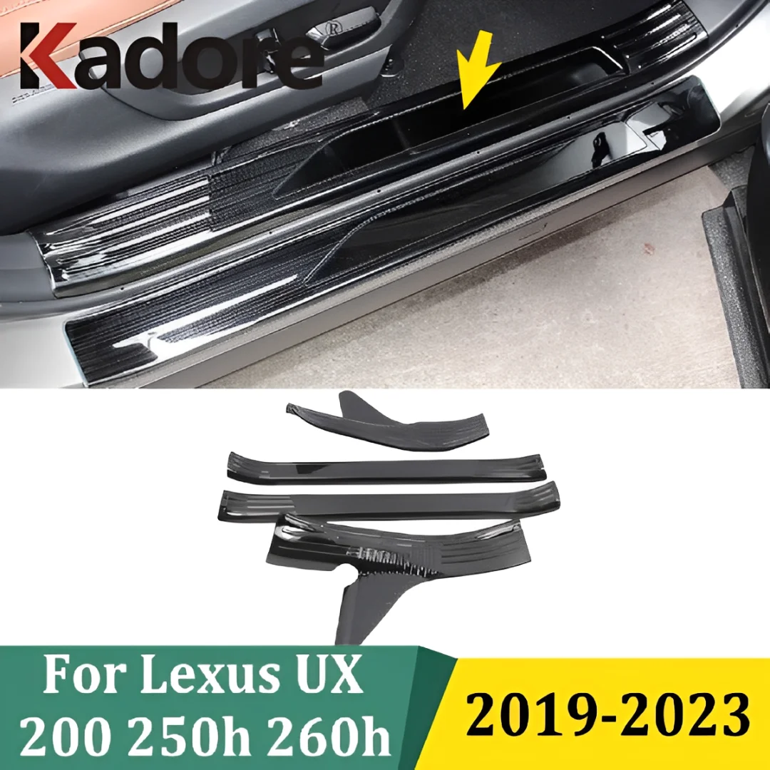 

Для Lexus UX 200 250h 260h 2019-2023 Внутренние накладки на пороги из нержавеющей стали, защитные накладки на пороги, наклейка на пороги автомобиля