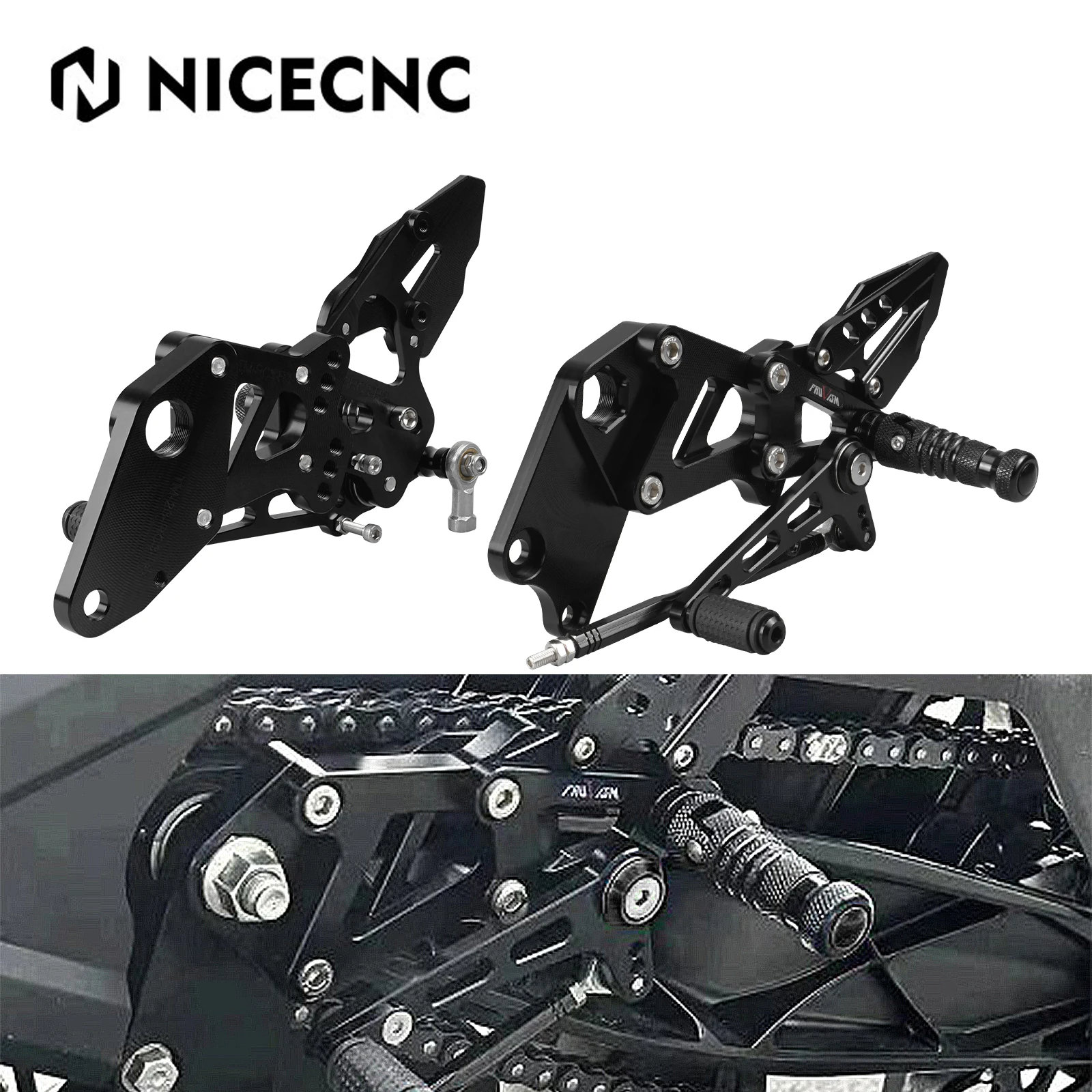 For 2022 2023 KTM RC 390 RC390 Rearsets Racing Rearset Adjustable Foot Control Footrests Shifter Lever