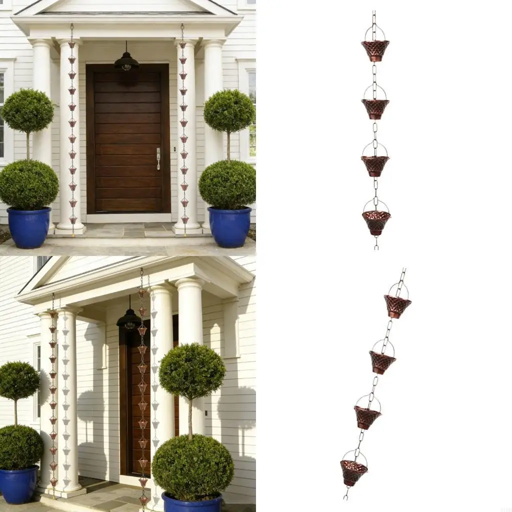 

Versatiles Copper Meshes Rain Chain Antique Bronze Decorative Hanging Gutter Chain for Home Commercial and Garden Drainage