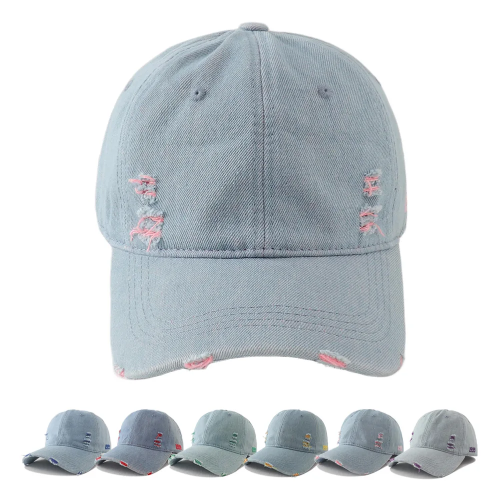 2025 New Vintage Washed Cotton Baseball Cap Men Women Denim Dad Hat Outdoor Adjustable Snapback Cap Female