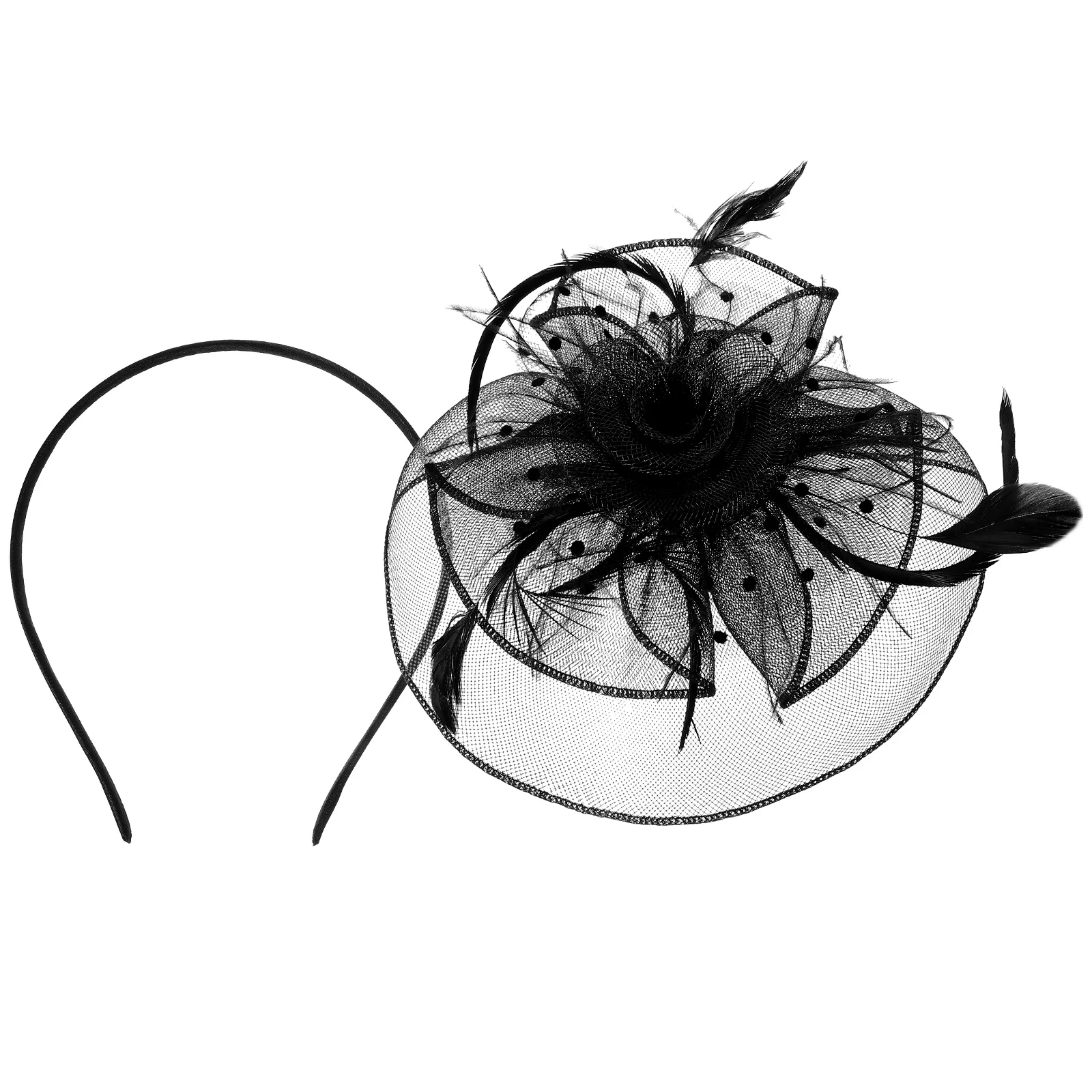 

Vintage Fascinator Headband Bridal Hair Decor Retro Veil Plume Wedding Tea Party Fascinator Hairpin Lightweight Comfortable