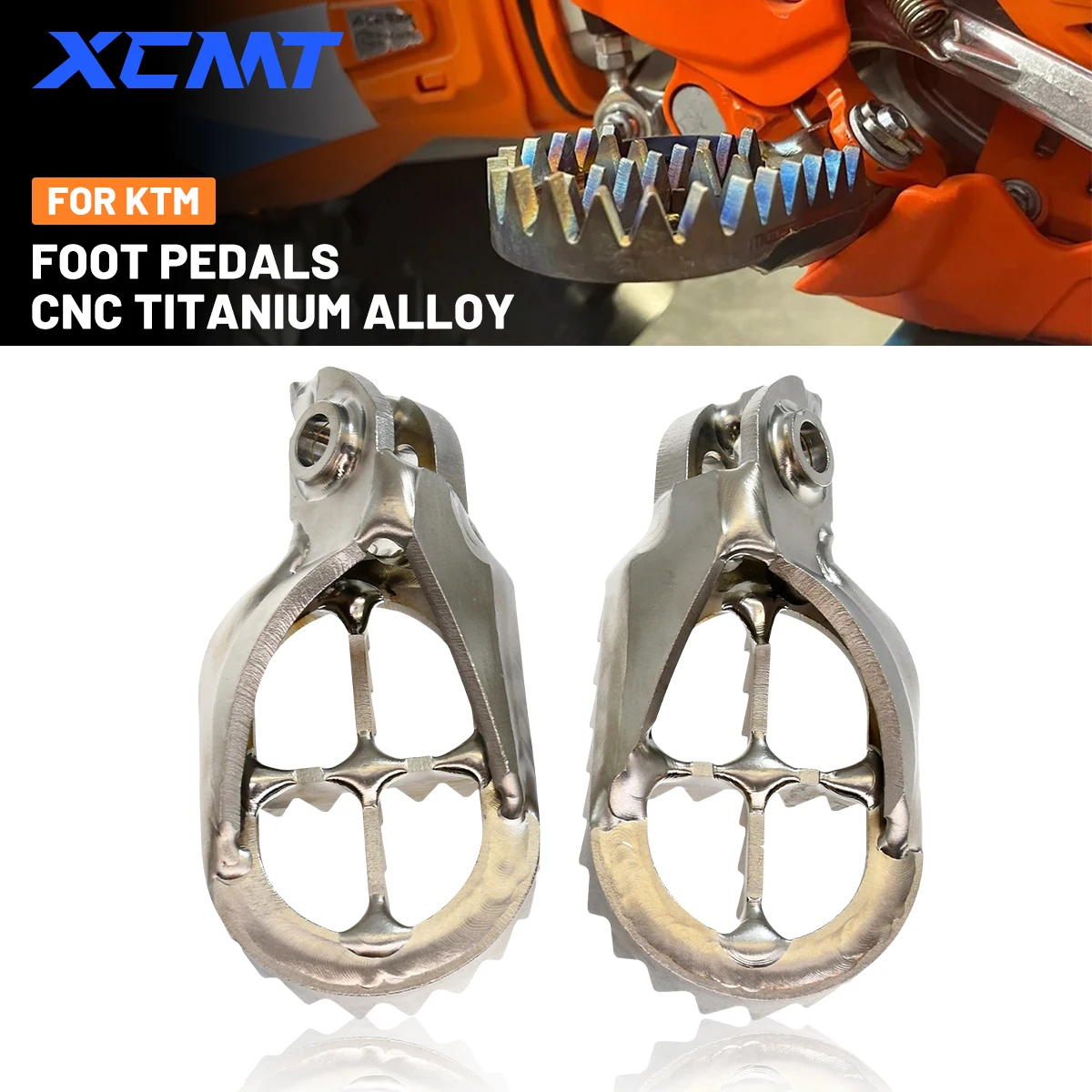 New 2024 Titanium Footpegs Foot Pegs Rest For KTM SX SXF XC XCF XCW XCFW TPI 250 300 350 450 Husqvarna TC FC TE FE TX FX GASGAS