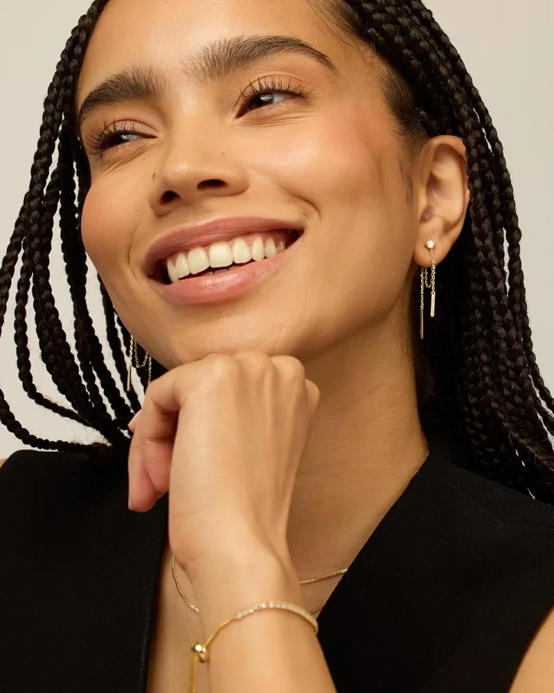 Women's 18K Gold Plated Drop Dangle Chain Earrings