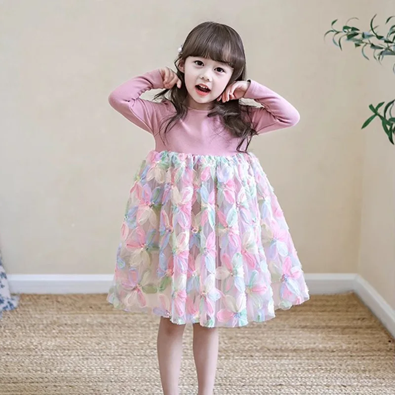 

Girls' Dress Baby Girl Formal Dress Spring and Autumn Princess Dress Little Girl Autumn Outfit Early Autumn Children's Stylish D