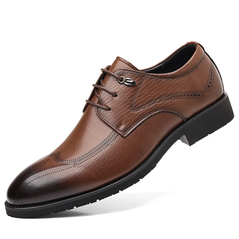 Men's leather shoes, business trend British style suit, business dress shoes