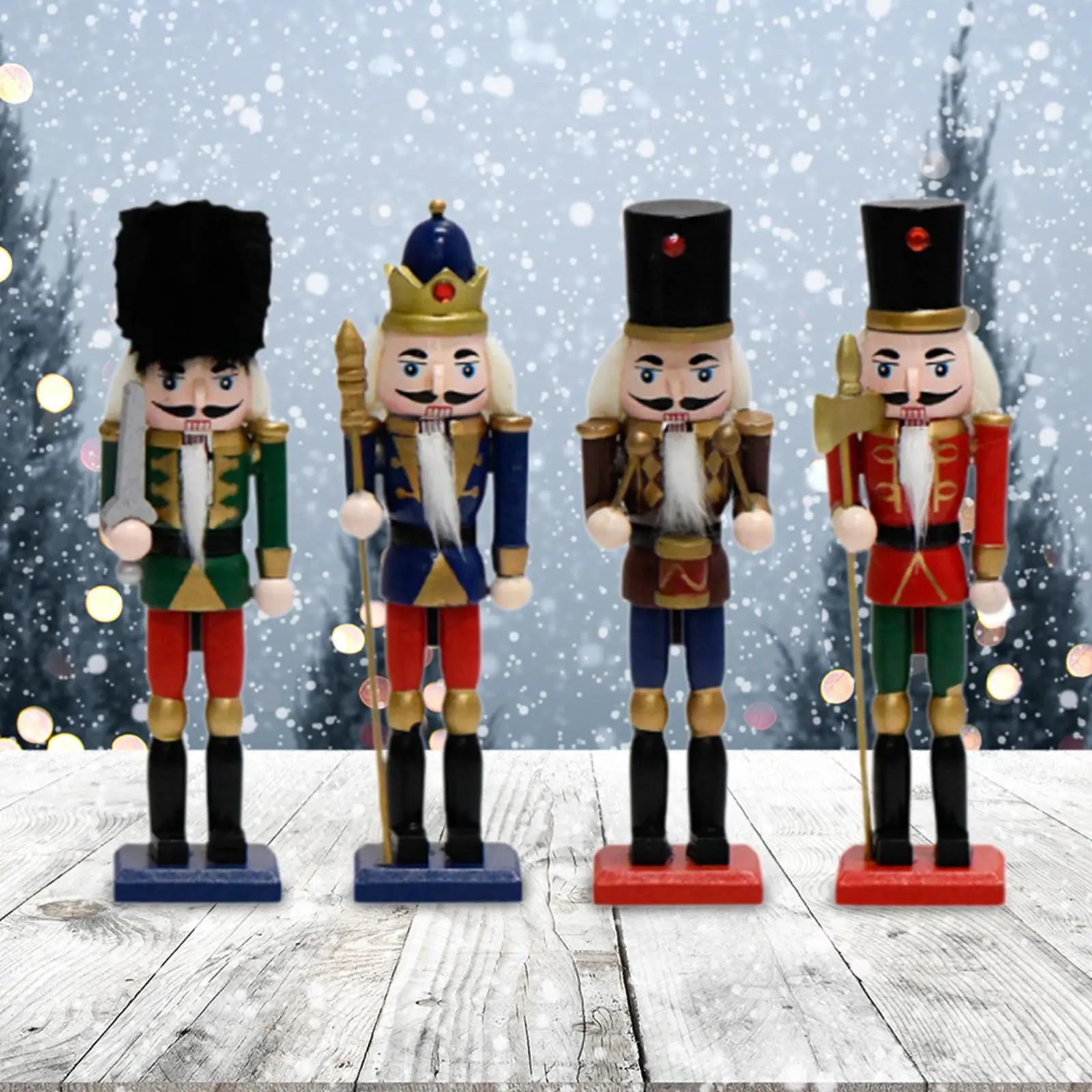 4Pcs Nutcracker Figurine Nutcracker Soldier for Scene Layout Party Bedroom