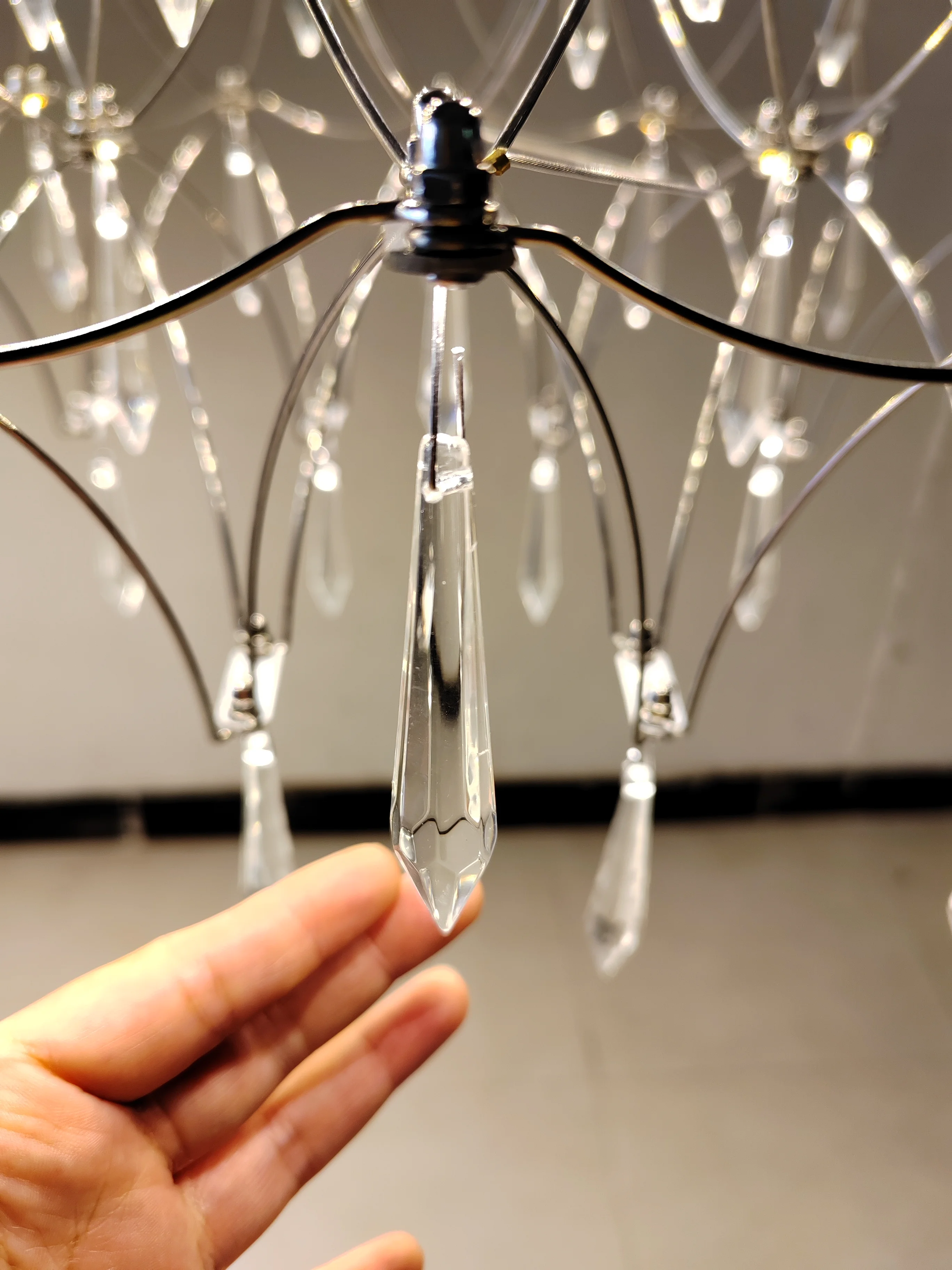 Restaurant Strip Chandelier Postmodern Light Luxury Lobby Front Desk Lamp Designer Minimalist Bar Dining Table Crystal LED Lamp