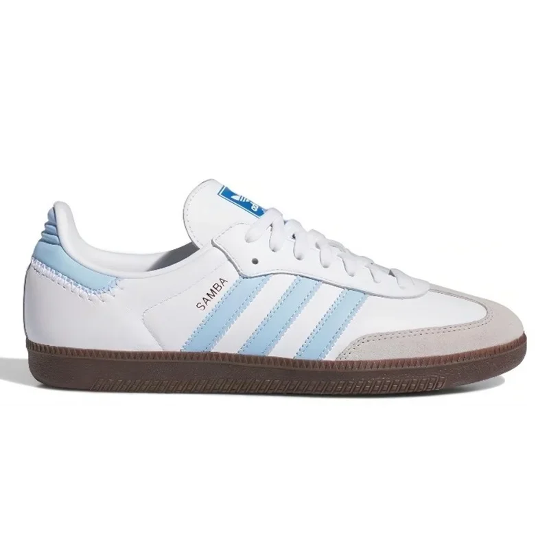 아디다스 삼바 OG 클래식 화이트 스카이 블루 독일 트레이너 남여 야외 스포츠 스니커즈 여성 남성 스케이트 보드 신발