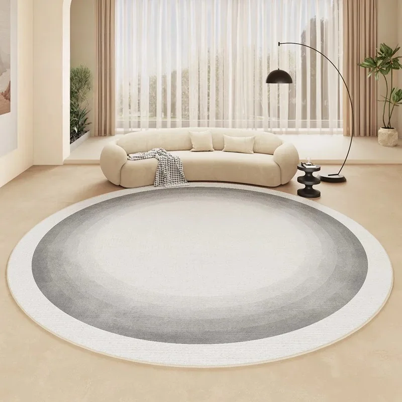 Living Room Carpet Cream Beige Simple Round Bedroom Bedside Large Area Mat Line Coffee Table Cloakroom Striped Rugs Ковер