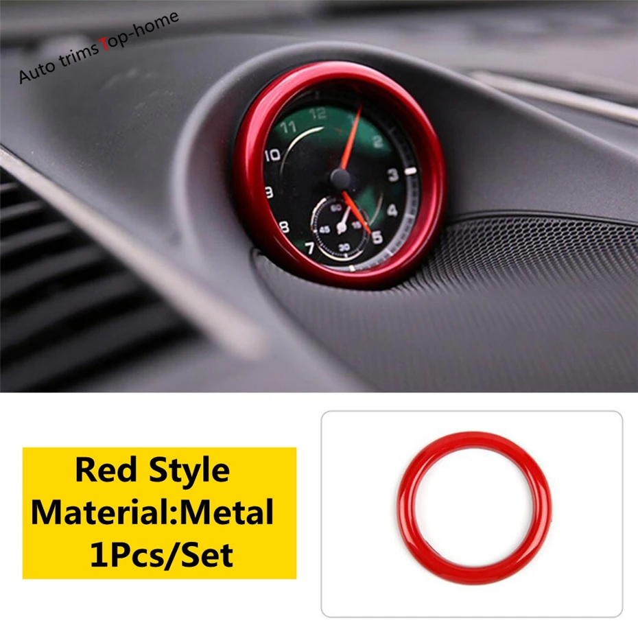 Stopwatch Dashboard Clock Meter Time Cover Trim For Porsche Macan 718 Cayman Boxster Panamera 971 2014 - 2023 Car Accessories