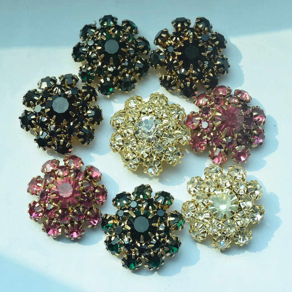 10Pcs/Lot Luxury Rhinestone Shirt Clothing Buttons Fashion Decorative Button Shirt DIY Sewing Clothing