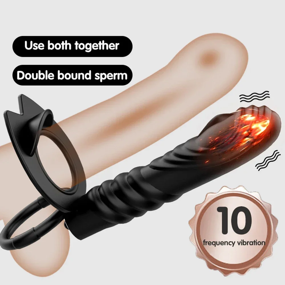 Double Penetration Vibrator for Couples Men's Strap-On Big Butt Plug Anal Dildo Adult Sex Toy for Men And Women