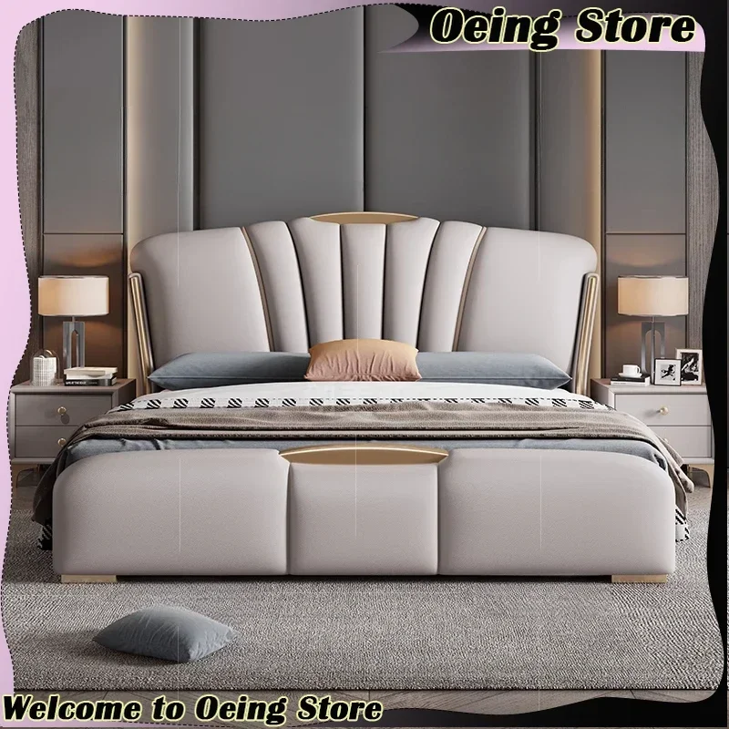 

Headboard Floor Fancy Bed Frames Frame 180x200cm Double Nordic Bedroom Beds 2 People Lounge Queen Bedroom Furniture Accessories